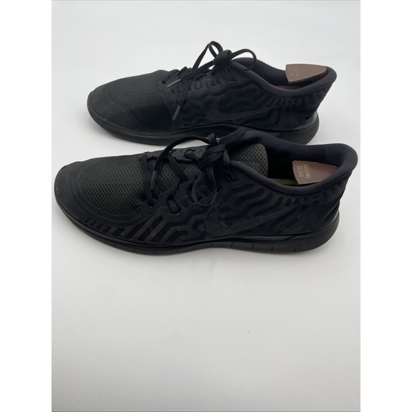 Nike Free 5.0 Run Shoe Next Nature Mens Size 15 Triple Black Sneakers 724382-001 - Picture 1 of 8